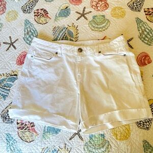 Loft Denim Frayed Hem Shorts